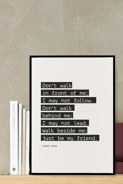 Varyant Albert Camus - Mınımalıst Poster - Ilham Veren Sözler Serisi - Dekora...