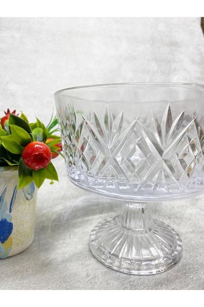 Jenisa Handmade Glass Star Standing Cookie Bowl 17 Cm