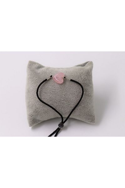 MYTAKIAĞACIMFH Pink Quartz Stone (HEART) Natural Stone Bracelet with String Adjustable