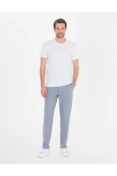 Ecer Ανδρικό λινό αθλητικό παντελόνι Alpino Slim Fit 81182310-02 Vega Blue