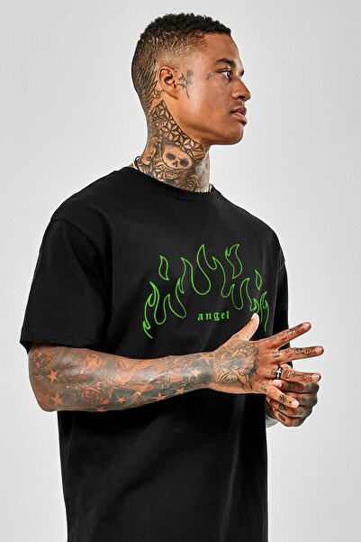 Mella&Co تي شيرت بأكمام قصيرة مطبوع عليه Green Angel Fire