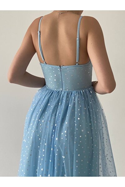 conconmoda Tütü Askılı Kadın Yıldız Detaylı Elbise