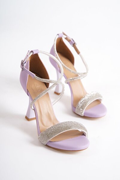 Modabuymus Sofia Lilac Stone Platform Heeled Evening Dress Shoes