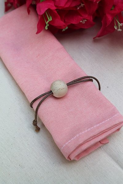 Emtory Home 6 τμχ Δερμάτινη μασίφ Δαχτυλίδι Candy Pink Παρουσίαση Χαρτοπετσέτας