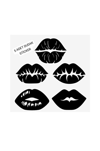 EYBA STİCKER Set of 5 Lip Workplace Hairdresser Makeup Eye Face Sticker