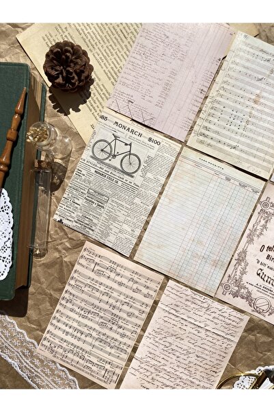 Hume Craft Vintage Temalı Kağıt Seti Bullet Journal Sticker / Defter / Ajanda...