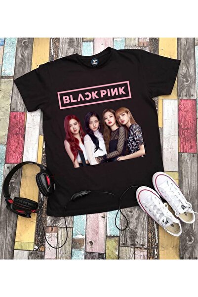 RYO FASHİON تي شيرت Blackpink Group Anime مطبوع بأكمام قصيرة للجنسين باللون ا...