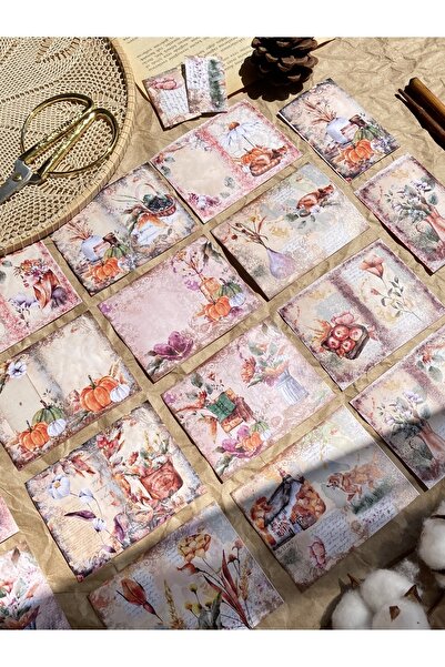 Hume Craft Sonbahar Temalı Kağıt Seti Bullet Journal Sticker / Defter / Ajand...