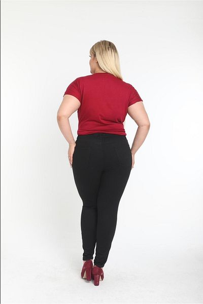 LAMİRA Oversized Black High Waist Skinny Leg