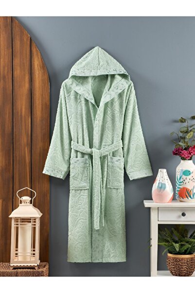 PHILIPPUS Innesa Hooded Shawl Women's Bathrobe Green