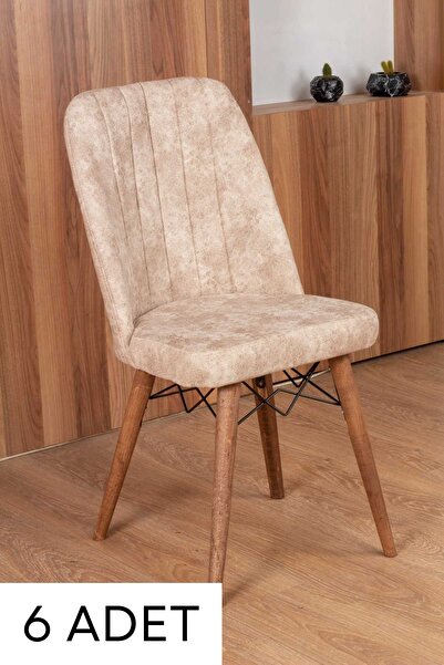 BERAZZİ Jev Serisi Mutfak Sandalyesi , Yemek Sandalyesi , 6 Adet Cappucino Sa...