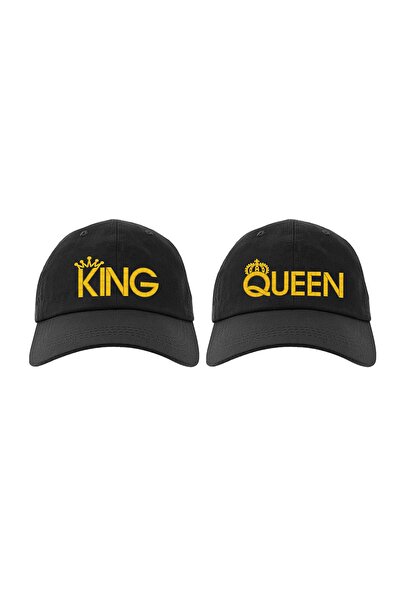 ŞapkaMania Set de 2 șepci de baseball de lux din gabardină King & Queen