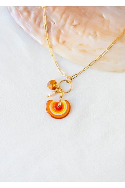 CHARMLUCKY Murano Sun Charm Necklace