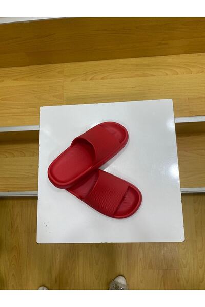 NUR TEKSTİL Kadın Kırmız Eva Yezzy Kırmızı Unisex Rahat Terlik