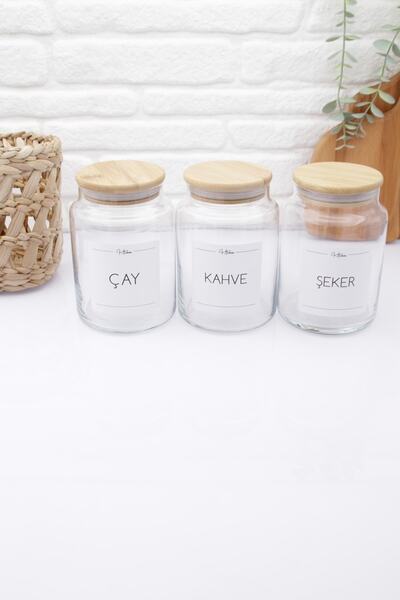 zezedesing Glass Tea-coffee-sugar Storage Jar with Bamboo Lid 890ml