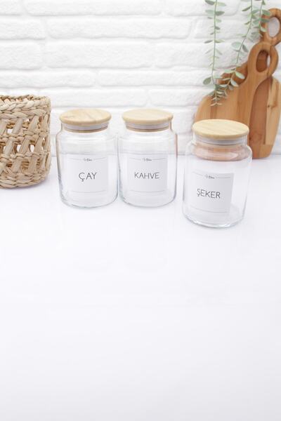 zezedesing Glass Tea-coffee-sugar Storage Jar with Bamboo Lid 890ml