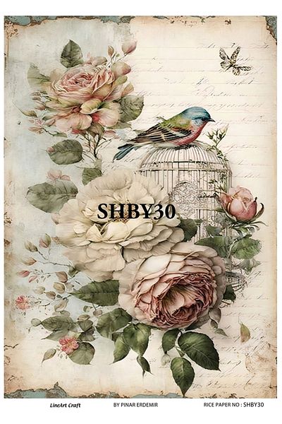 LİNEART Brass Decopage Paper La-shby30
