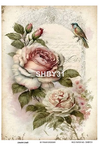 LİNEART Brass Decopage Paper La-shby31