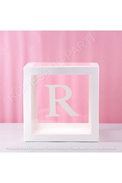 Genel Markalar Star Beyaz Şeffaf Balon Kutusu R Harfli 25x25 Cm