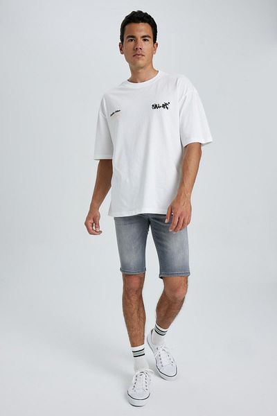 DeFacto Super Skinny Fit Extra Skinny Fit Regular Waist Extra Skinny Leg Bermuda Shorts A6429ax23sm