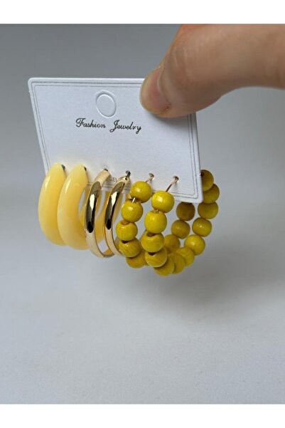 MRK 3lü Halka Çoklu Set Orta Boy Küpe