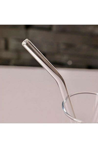 blackleg Clear Glass Straw 4" Tilted Washable Heat Resistant
