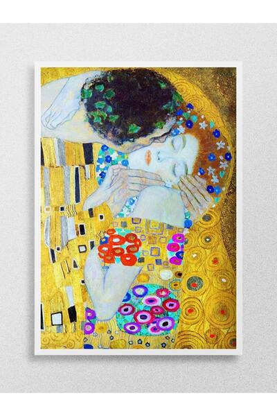 Mudi Store Gustav Klimt The Kiss Tablo Sanatsal Ünlü Ressam Poster Çerçevesiz Yüksek Kalite Poster
