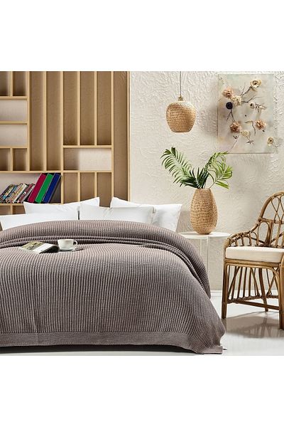 Betires Home Cap2101 Knitted Blanket Mink Double Beige