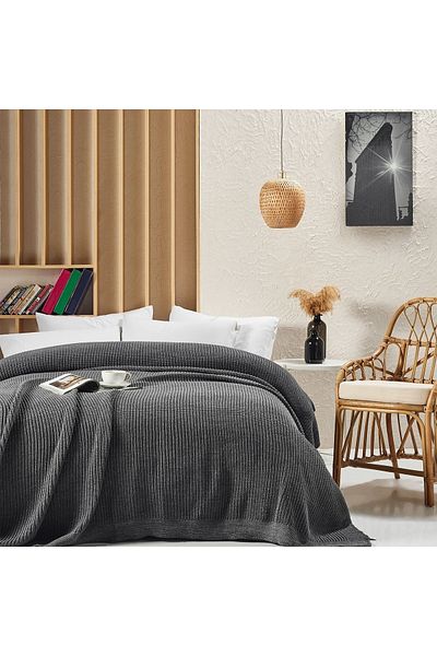 Betires Home Cap2101 Knitted Blanket Smoked Single Beige