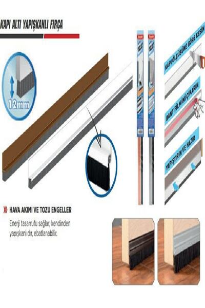 Genel Markalar Bondit Kapı Altı Yapışkanlı Fırça Beyaz Bnd01010037b