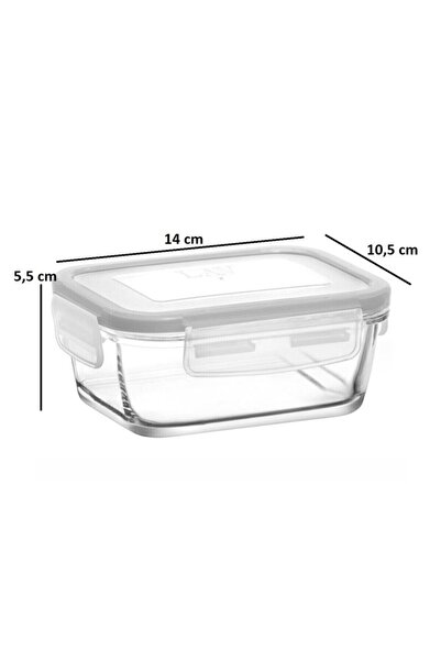 LAV Glass Locked Storage Container Set of 4 Breakfast White 400cc