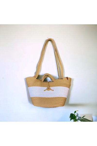 MaVaux Luna Jute Straw Look Τσάντα παραλίας Τσάντα λαβής γιούτας