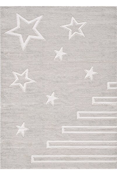 Mariesse Home Gri Yıldızlı Makina Dokuma Çocuk Halısı