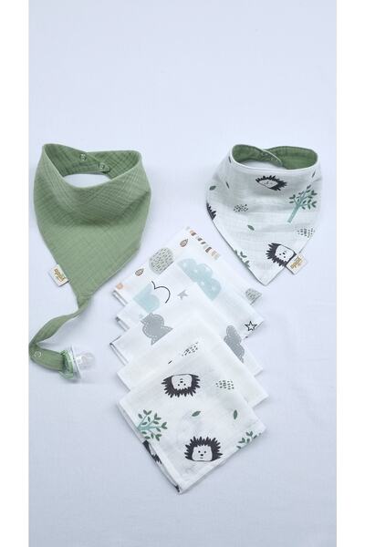 Yada Baby مريلة وشاح أطفال من قماش الموسلين القطني العضوي مع مشابك تثبيت و5 ع...