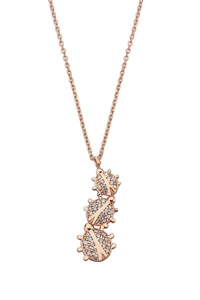 Argentum Concept 925 Ayar Gümüş Rose Uğur Böcekleri Kolye - 23177501