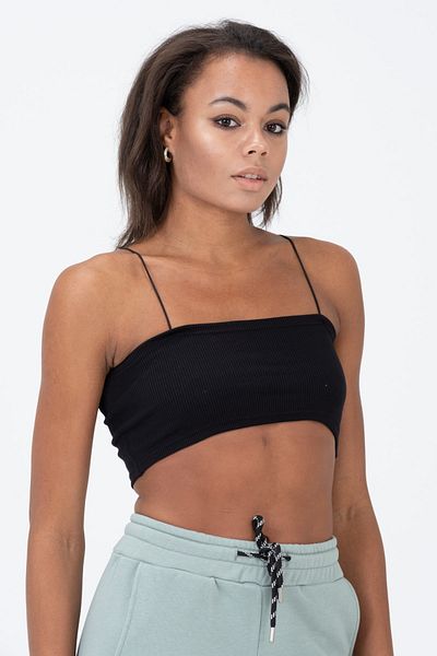 PUNKY CAT Women's Black String Strapless Bustier