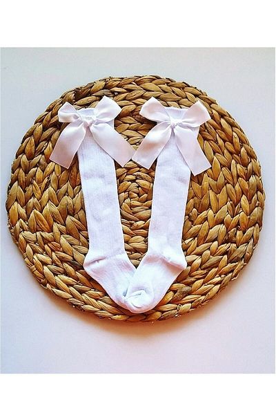 ESES BEBE Baby Girl Bow Knee Socks Ribbon Knee Socks