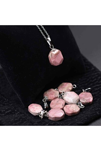 Rhodonite Octagonal Model Natural Stone Necklace