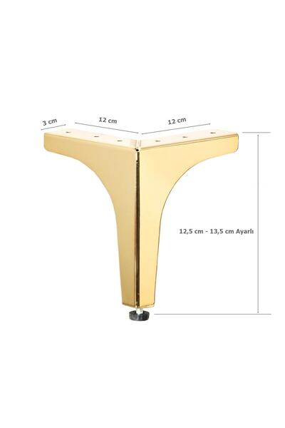 EYM Klas Picior Metalic 12,5 Cm Mobilier Auriu