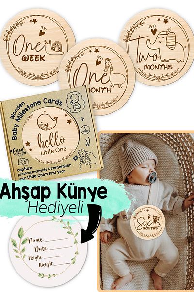 Little One Special Boxed Wooden English Monthly Baby Photo Cards Jungle Wooden Baby Milestones