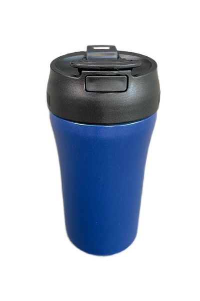 NETAVANTAJ Chef Star Double Sided Drinking Steel Thermos Cup with Straw 400 ml Dark Blue
