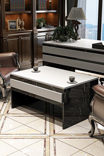 Givayo Mobilya Swan Ofis Sehpası Royal Beyaz