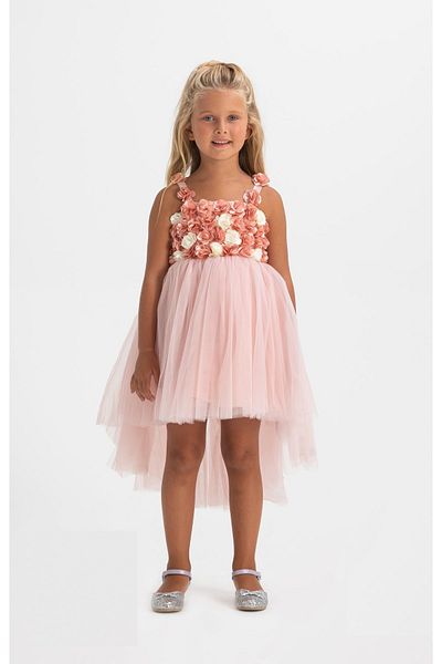 MONİTA Girl's Flower Detailed Evening Dress
