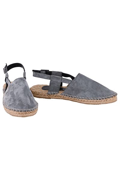 NOOSY Espadrile de damă din piele naturală, lucrate manual, gri
