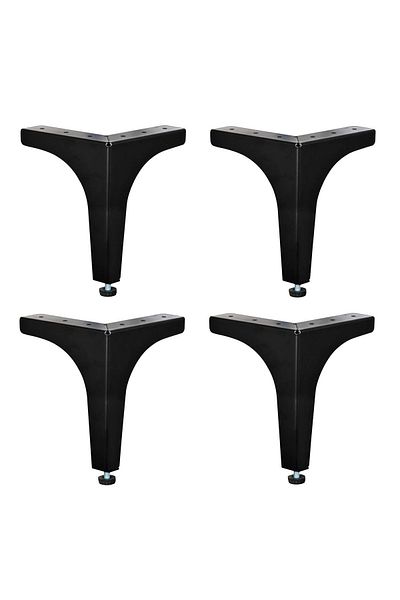 EYM 4 Bucăți Klas Foot Metal 12,5 Cm Negru Mat Mobilier Picior Scaun