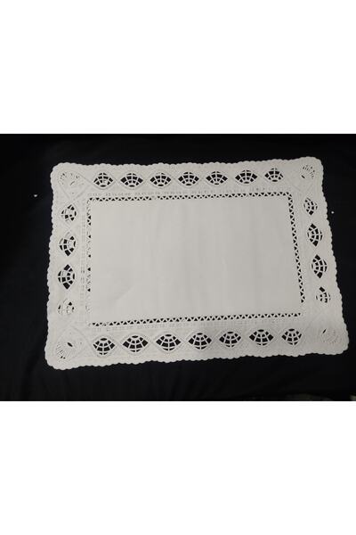 abnturk 10 Adet Dantel Görünümlü Kağıt Tepsi Örtüsü 37x26cm Şık Sunumların Va...