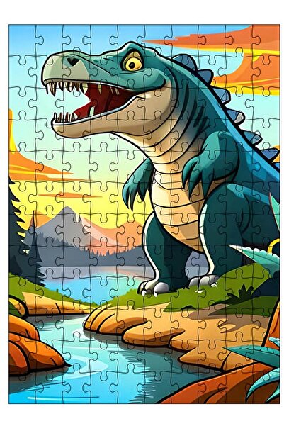 Bedeko Ahşap Mdf Puzzle Yapboz Sevimli Dinozor 120 Parça 25*35 cm