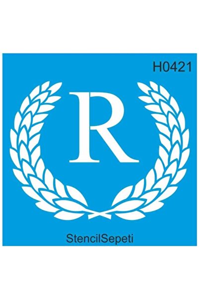DERYA DESİNG ART 20X20Cm Letter R Pattern Stencil Template - Sth14