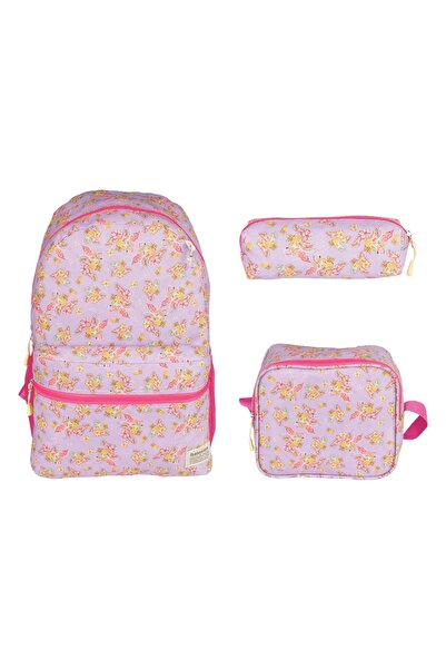 RKY SERENITY Relaxion Lilac Flamingo Figured Kindergarten Primary School Backpack Lunch Box Pen Holder 3-Piece