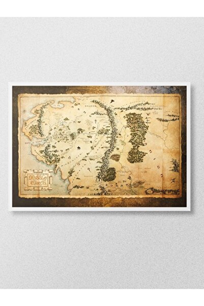 Mudi Store Hobbit Middle-earth Map Poster, Çerçevesiz Tv Film Poster